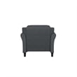 Hawthorne Collections Rolled Arm Contemporary Microfiber/Wood Chair in Dark Gray
