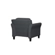 Hawthorne Collections Rolled Arm Contemporary Microfiber/Wood Chair in Dark Gray