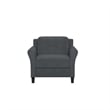 Hawthorne Collections Rolled Arm Contemporary Microfiber/Wood Chair in Dark Gray