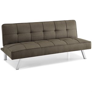 hawthorne collections tufted convertible sleeper sofa in java