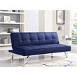 Hawthorne Collections Tufted Contemporary Fabric Sleeper Sofa in Navy Blue
