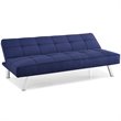 Hawthorne Collections Tufted Contemporary Fabric Sleeper Sofa in Navy Blue