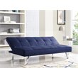 Hawthorne Collections Tufted Contemporary Fabric Sleeper Sofa in Navy Blue
