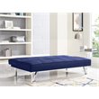 Hawthorne Collections Tufted Contemporary Fabric Sleeper Sofa in Navy Blue