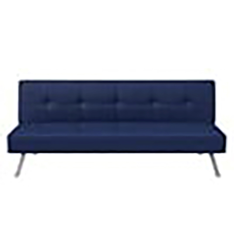 Hawthorne Collections Tufted Contemporary Fabric Sleeper Sofa in Navy Blue