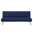 Hawthorne Collections Tufted Contemporary Fabric Sleeper Sofa in Navy Blue