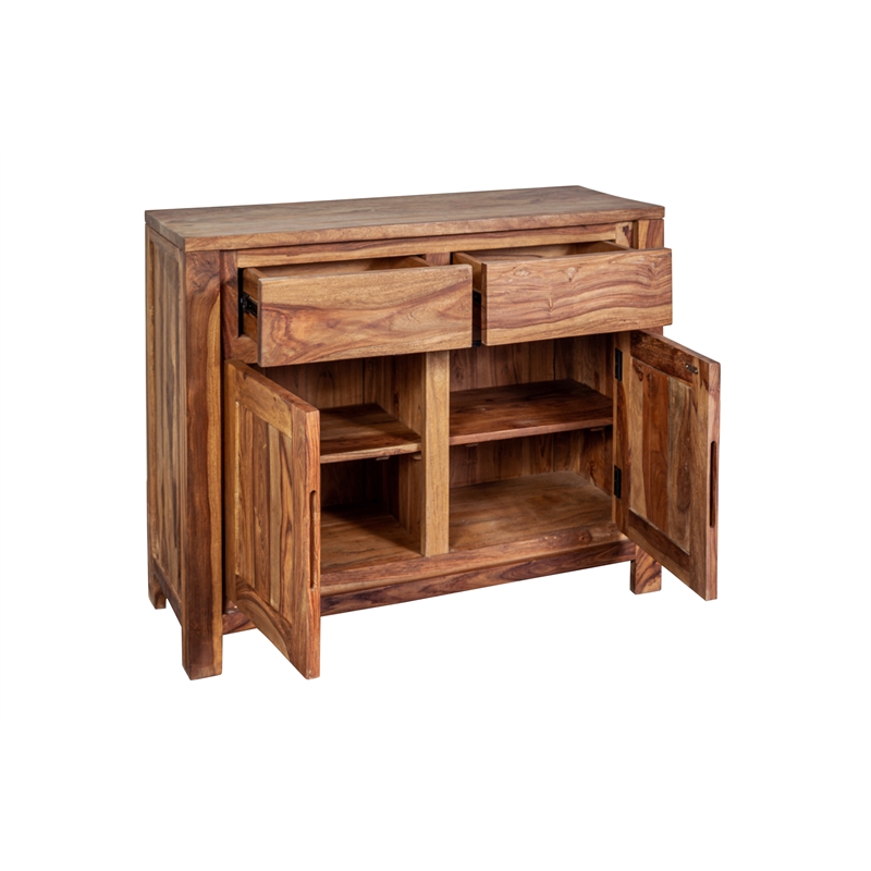 Avalon Mid-Century Modern Sheesham Wood 2 Drawer 2 Door Sideboard