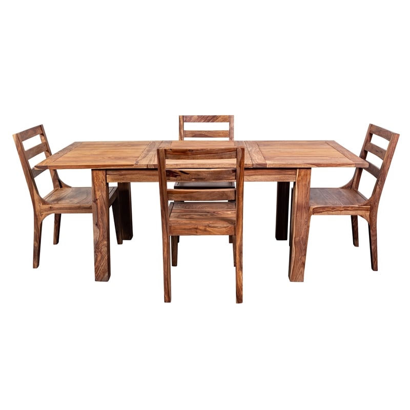 Avalon Mid-Century Modern Sheesham Wood 52 Dining Table with Butterfly Extension