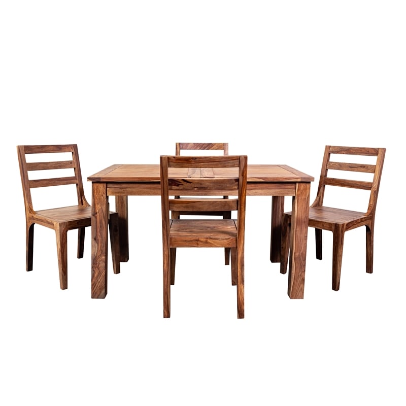 Avalon Mid-Century Modern Sheesham Wood 52 Dining Table with Butterfly Extension