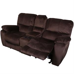 corvallis transitional reclining console loveseat - chocolate