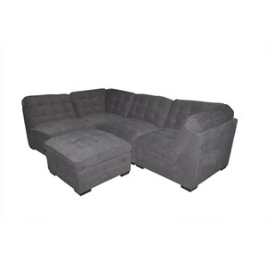 beaton contemporary modular 5 piece sectional with ottoman - charcoal gray