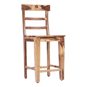 Hawthorne Collections Sante Fe 24&quot Wood Counter Chair in Brown (Set of 2)