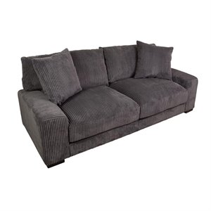 Largo Ultra-Soft Microfiber Sofa - Charcoal