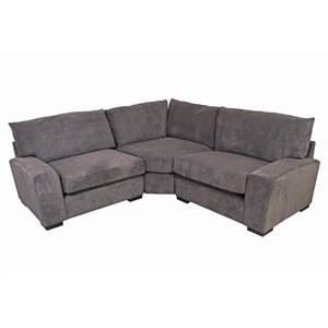 eaton soft microfiber 3 piece sectional - charcoal gray