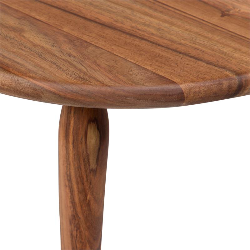 Hawthorne Collections Avalon Mid-Century Modern Sheesham Wood Fully Assembled Round End Table 