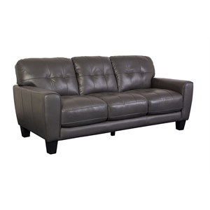 Penner Top Grain Leather Sofa - Gray
