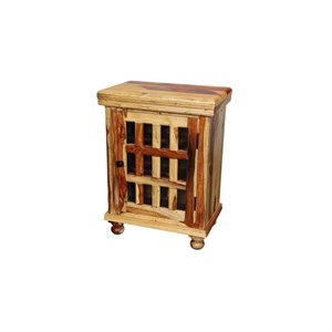 sante fe solid sheesham wood 12 pane glass cabinet or bedside table