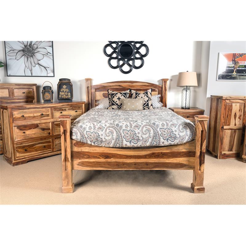 Hawthorne Collections Sante Fe Solid Wood Eastern King Size Bed in Natural