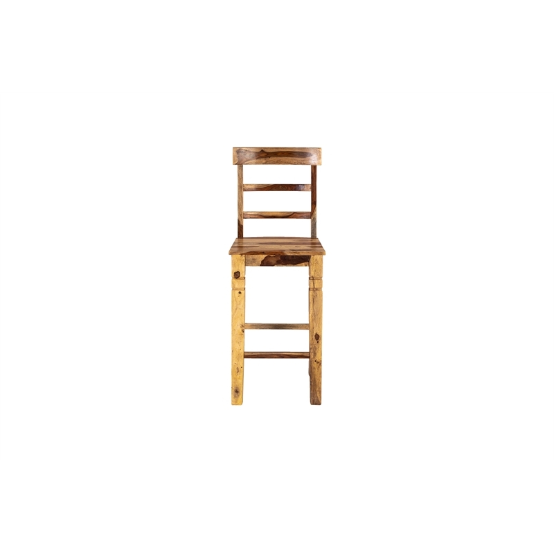 Hawthorne Collections 30'' Ladderback Wood Slat Back Bar Chair in Natural (Set of 2)