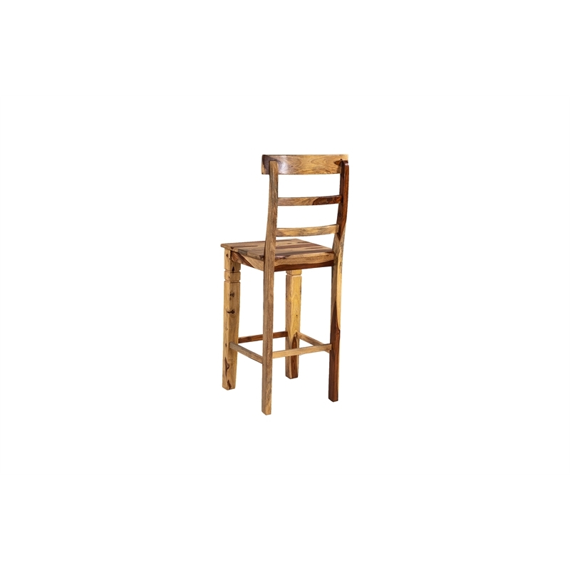 Hawthorne Collections 30'' Ladderback Wood Slat Back Bar Chair in Natural (Set of 2)