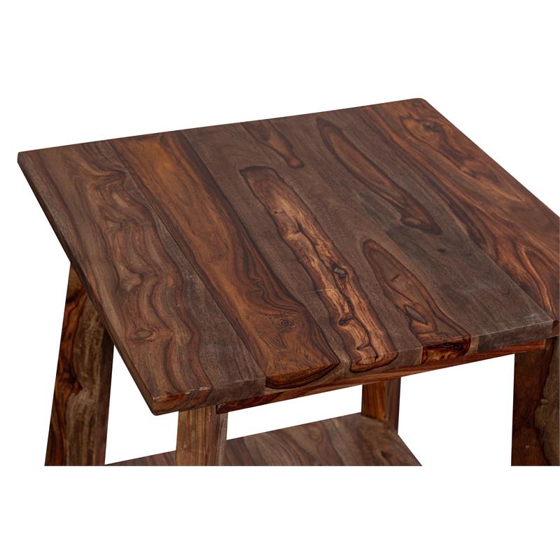 Hawthorne Collections Missoula Wood End Table in Harvest Brown