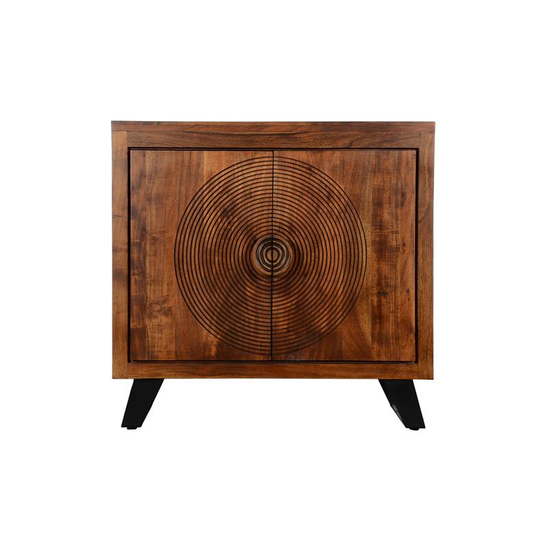 Spiral Solid Mango Wood Two Door Cabinet