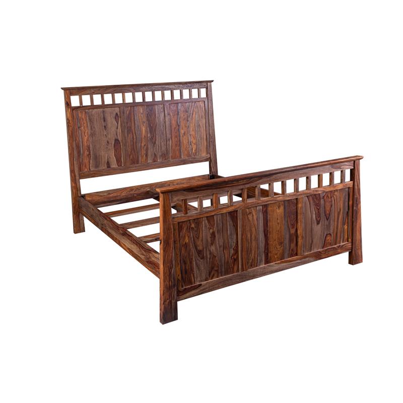 Solid Sheesham Wood King Bed - Harvest