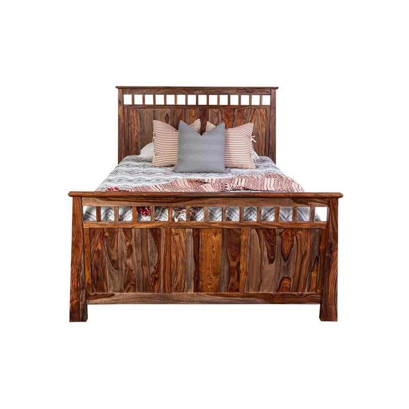Solid Sheesham Wood King Bed - Harvest