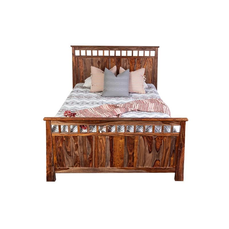Solid Sheesham Wood King Bed - Harvest