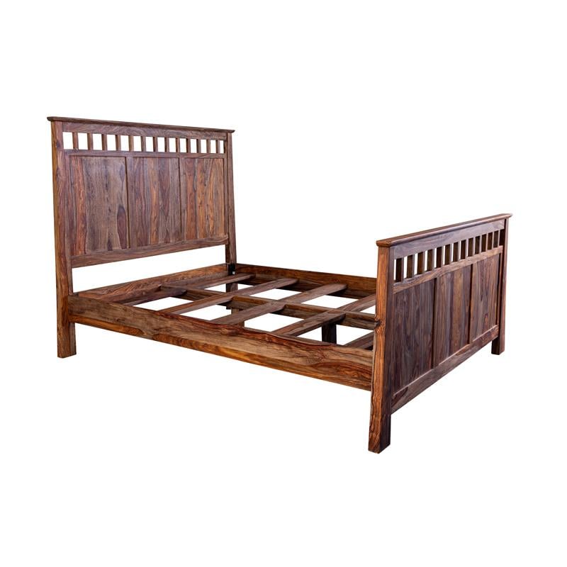 Solid Sheesham Wood King Bed - Harvest