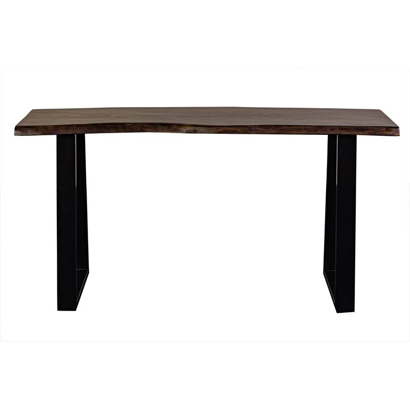 Hawthorne Collections Helena Live Edge Solid Sheesham Wood Console Table - Gray