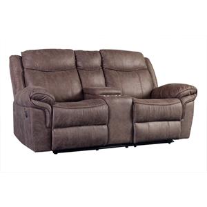Hawthorne Collections Carrizo Reclining Reclining Console Love - Brown