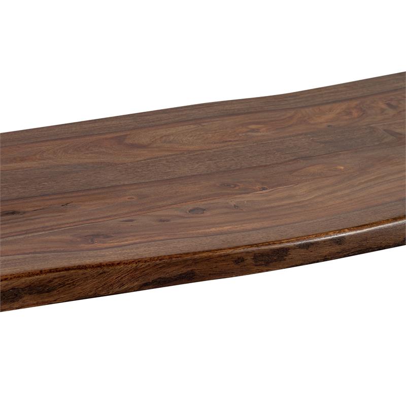 Hawthorne Collections Helena Live Edge Solid Sheesham Wood Console Table - Brown