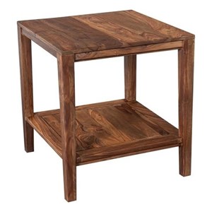 Hawthorne Collections Modern Wood End Table in Natural Honey Brown