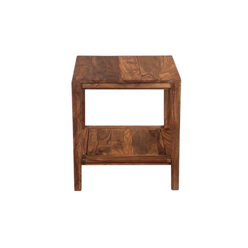 Hawthorne Collections Modern Wood End Table in Natural Honey Brown