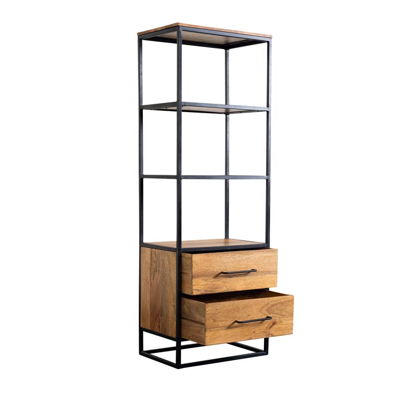 Hawthorne Collections Delancy Solid Mango Wood Bookcase Brown Cymax Business