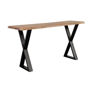 Hawthorne Collections Helena Live Edge Solid Acacia Wood Console Table - Natural