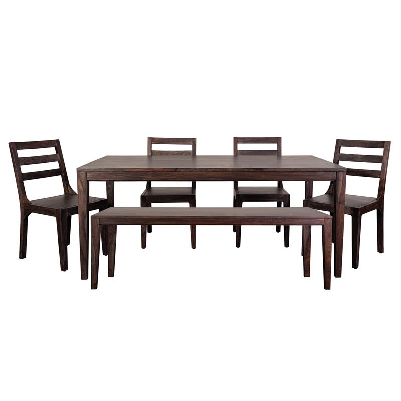 Hawthorne Collections Solid Sheesham Wood Dining Table - Gray