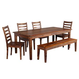 Hawthorne Collections Sonora Solid Sheesham Wood Dining Table - Brown
