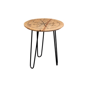 Hawthorne Collections Compass Solid Mango Wood End Table - Brown