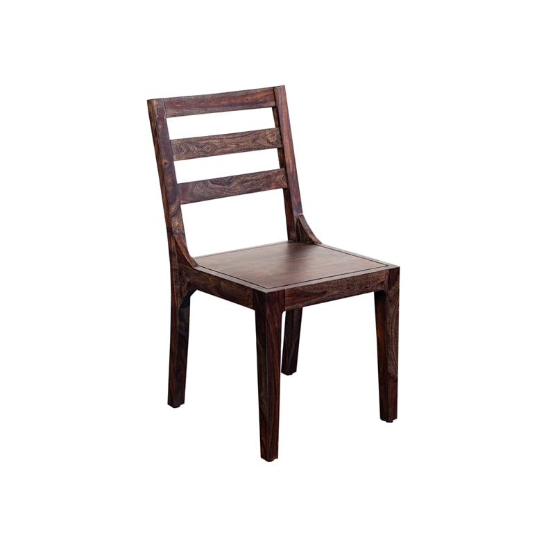 Hawthorne Collections Solid Sheesham Wood Dining Chair in Gray (Set of 2)