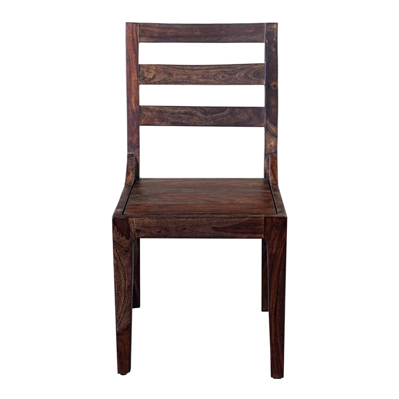 Hawthorne Collections Solid Sheesham Wood Dining Chair in Gray (Set of 2)