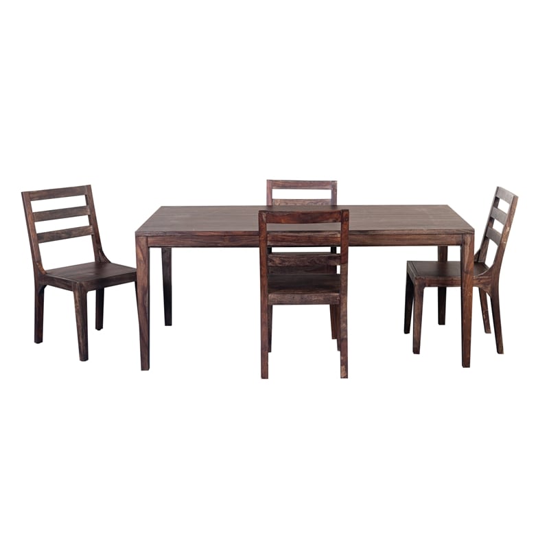 Hawthorne Collections Solid Sheesham Wood Dining Chair in Gray (Set of 2)