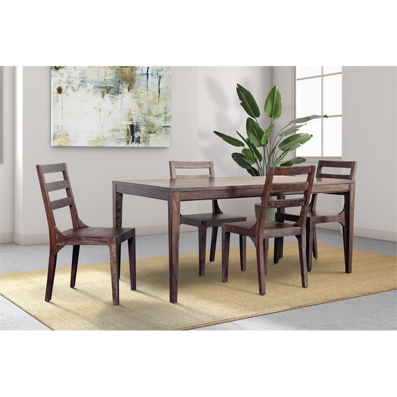 Hawthorne Collections Solid Sheesham Wood Dining Chair in Gray (Set of 2)