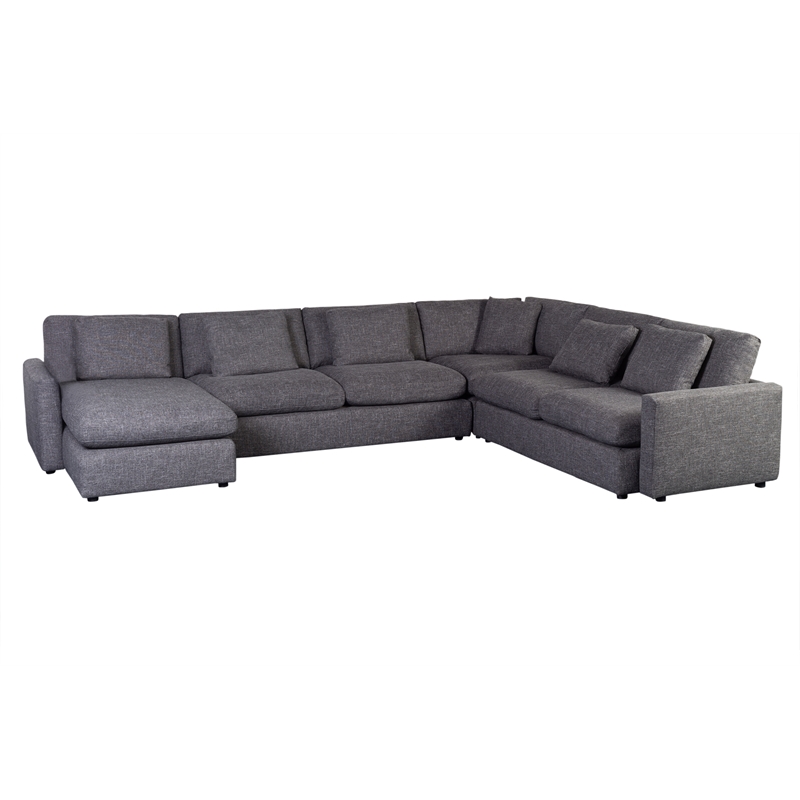 Hawthorne Collections Cullen 4-Piece Contemporary Modular Sectional - Gray