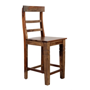 Hawthorne Collections Sante Fe Solid Sheesham Wood Counter Chair - Brown
