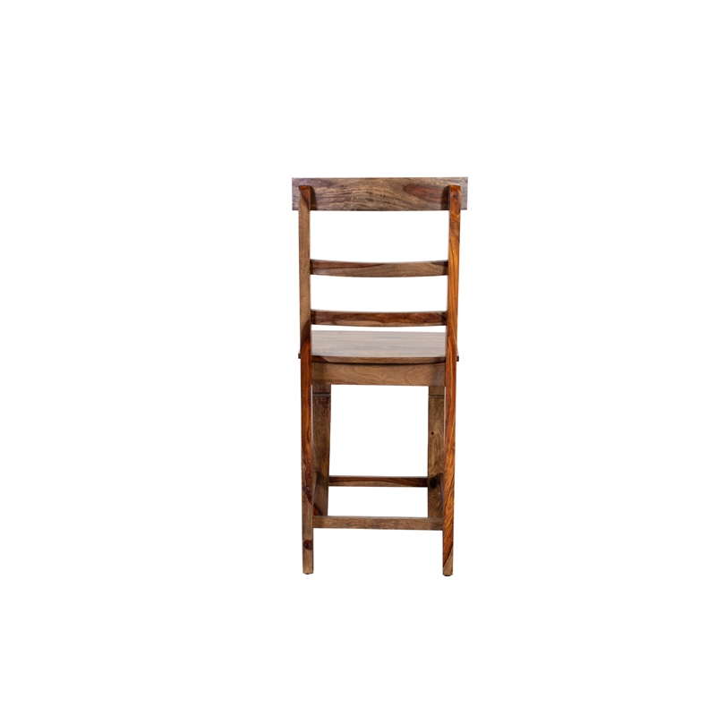 Hawthorne Collections Sante Fe Sheesham Wood Counter Chair in Brown (Set of 2)