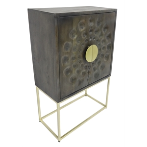 Hawthorne Collections Solara Solid Mango Wood Cabinet - Gray