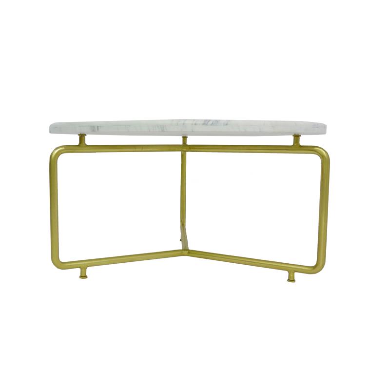 Hawthorne Collections Marais Marble Coffee Table - Gold