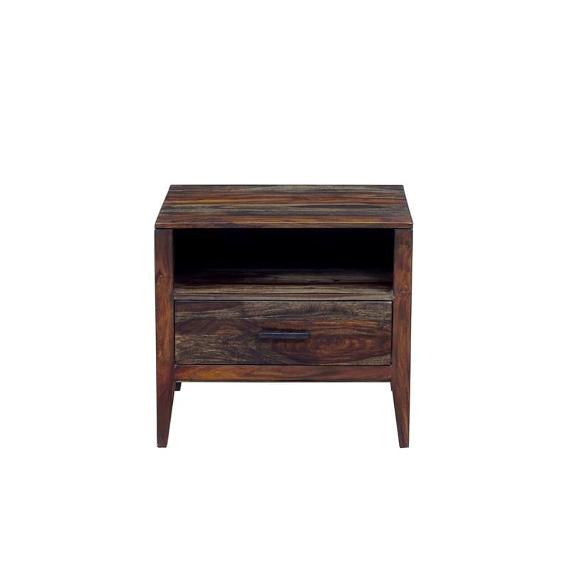 Hawthorne Collections Fall River Solid Sheesham Wood Nightstand - Brown